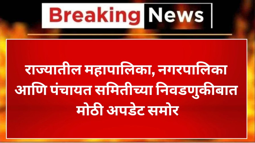 राज्यातील महापालिका, नगरपालिका आणि पंचायत समितीच्या निवडणुकीबात मोठी अपडेट समोर