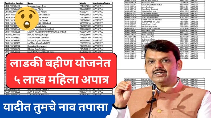 लाडकी बहीण योजनेत ५ लाख महिला अपात्र, यादीत तुमचे नाव तपासा