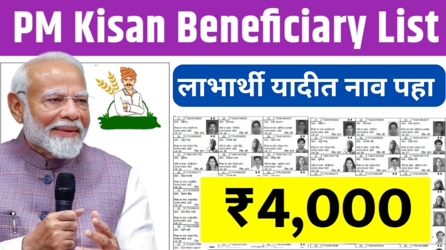 ४००० रुपयांचा नवीन हप्ता जाहीर, पीएम किसान लाभार्थी यादीत आपले नाव लगेच तपासा